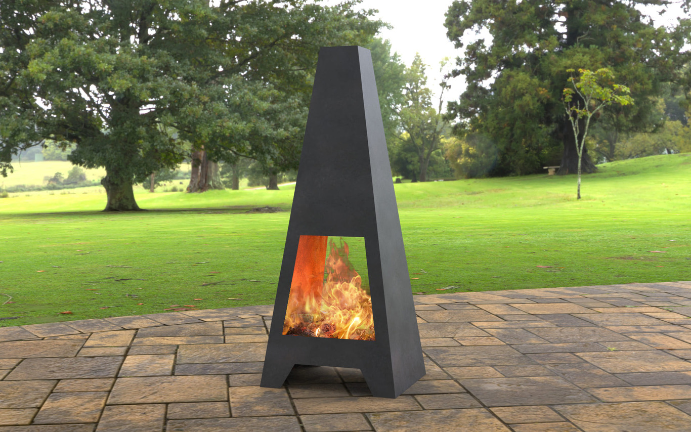 Patio Double-sided Fireplace. DXF, SVG files for laser, plasma cutting. Chiminea Fire Pit
