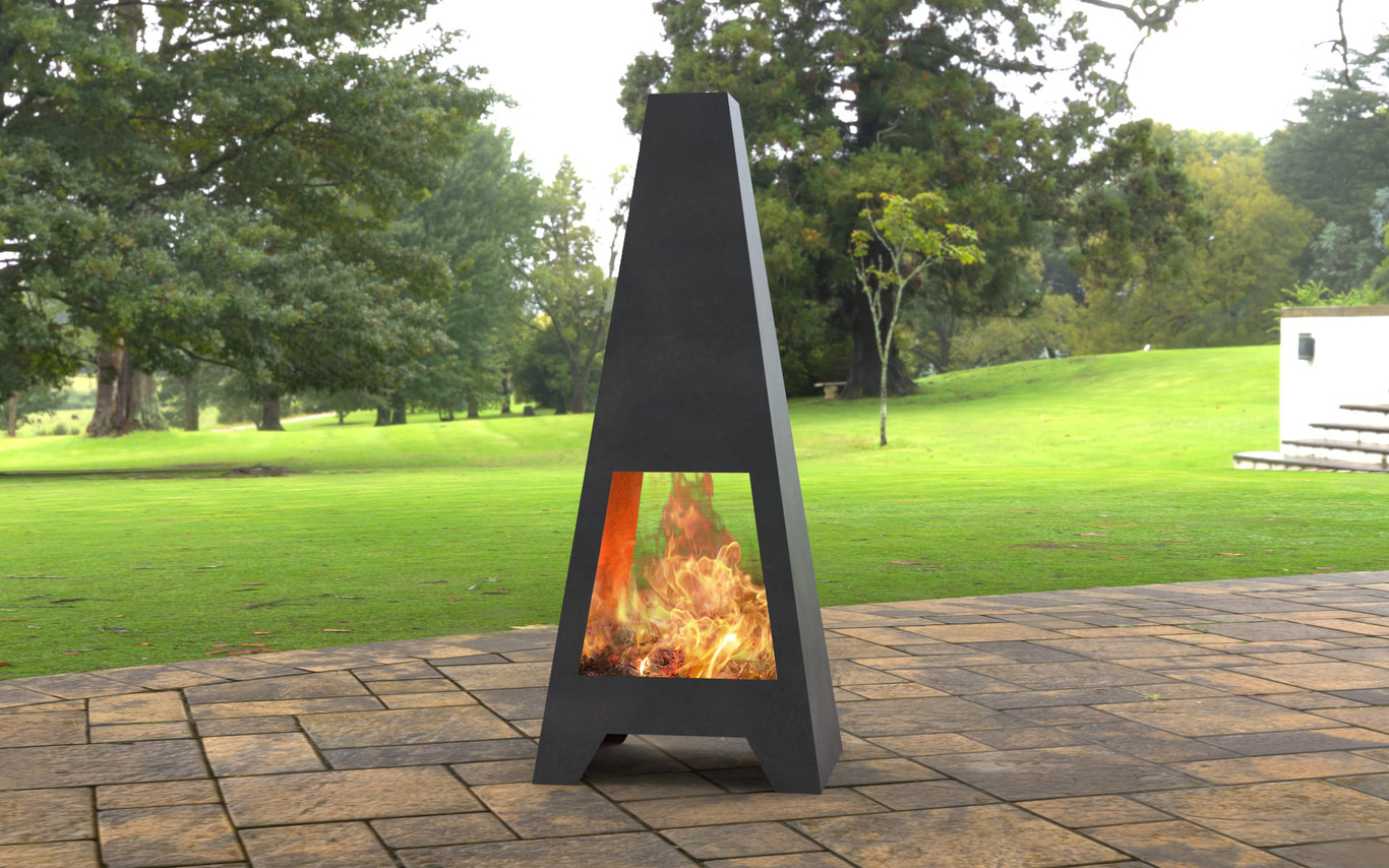Patio Double-sided Fireplace. DXF, SVG files for laser, plasma cutting. Chiminea Fire Pit. Фото 2
