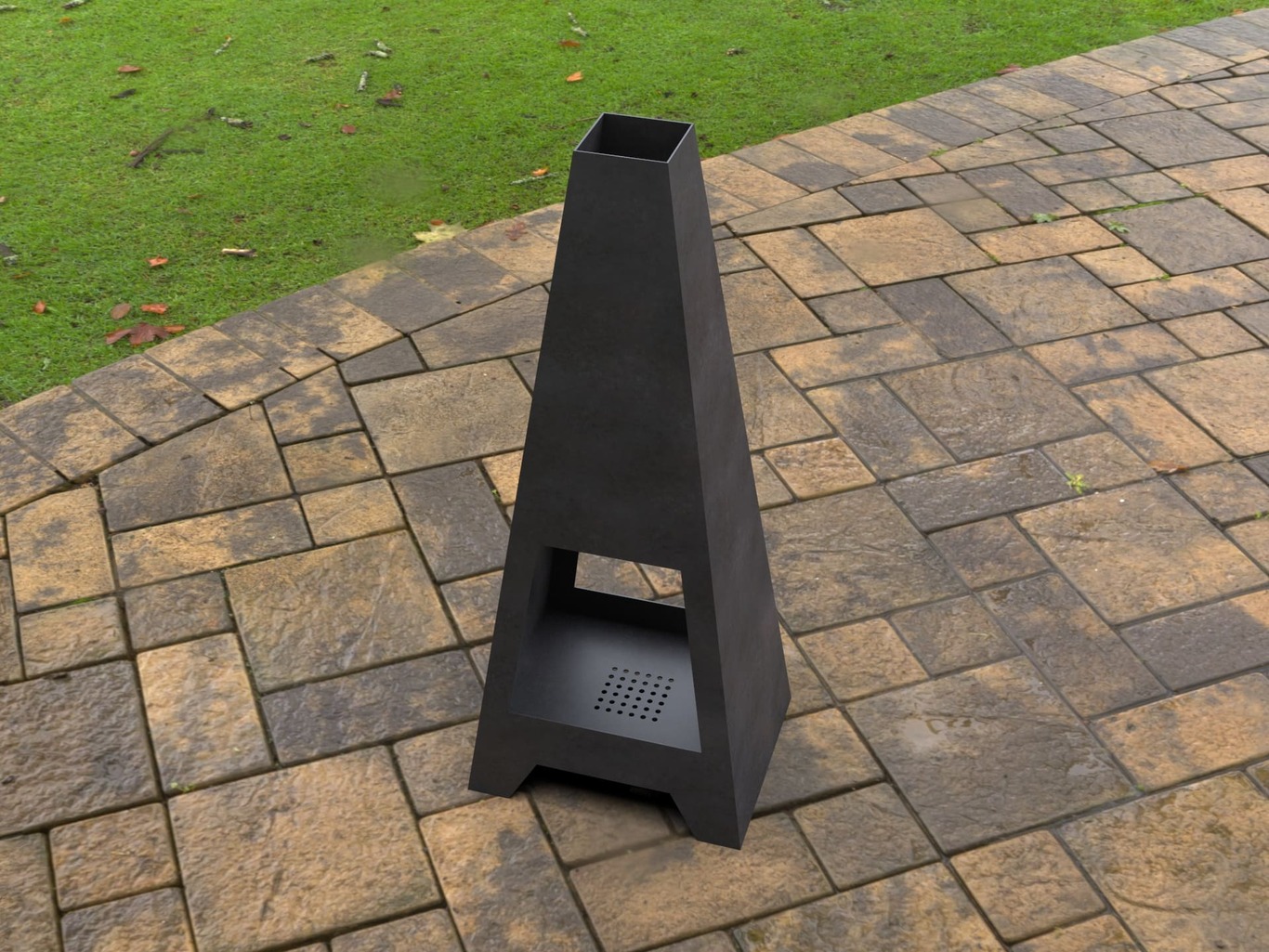 Patio Double-sided Fireplace. DXF, SVG files for laser, plasma cutting. Chiminea Fire Pit. Фото 6
