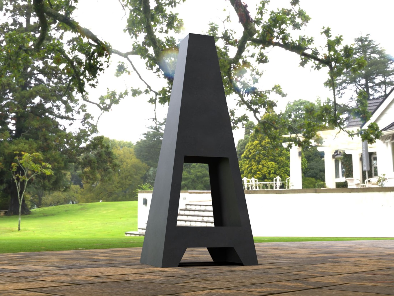 Patio Double-sided Fireplace. DXF, SVG files for laser, plasma cutting. Chiminea Fire Pit. Фото 7