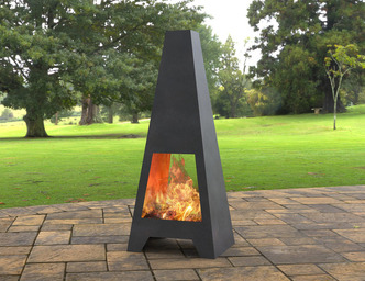 Patio Double-sided Fireplace. DXF, SVG files for laser, plasma cutting. Chiminea Fire Pit