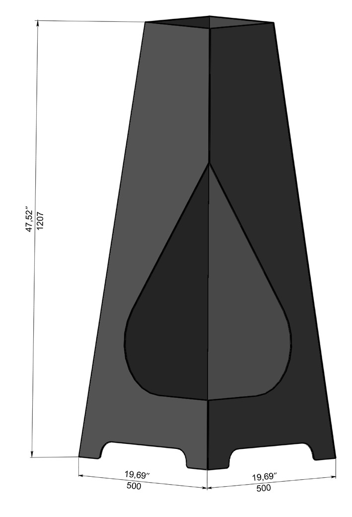 Backyard Drop Fireplace. DXF, SVG files for laser, plasma cutting. Chiminea Fire Pit. Фото 9