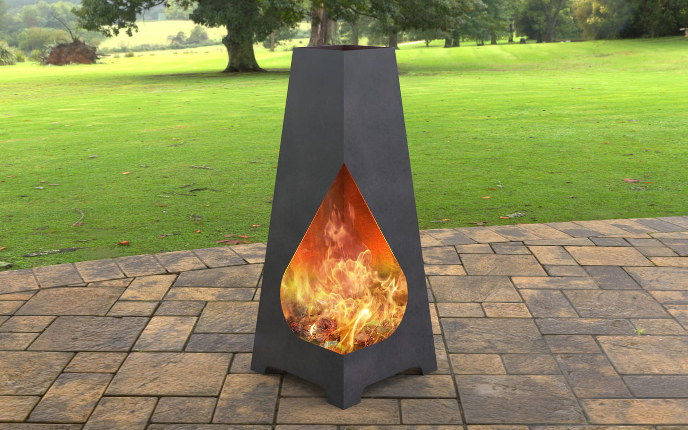Backyard Drop Fireplace. DXF, SVG files for laser, plasma cutting. Chiminea Fire Pit. Фото 2