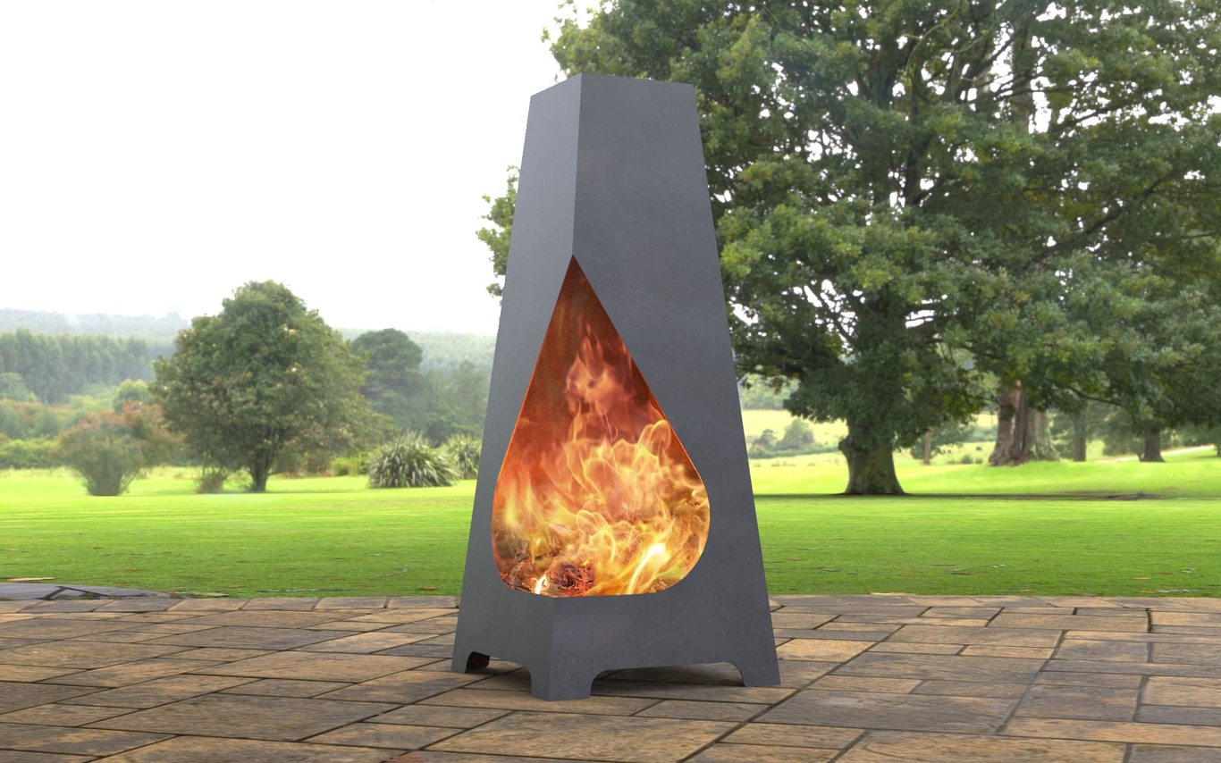 Backyard Drop Fireplace. DXF, SVG files for laser, plasma cutting. Chiminea Fire Pit