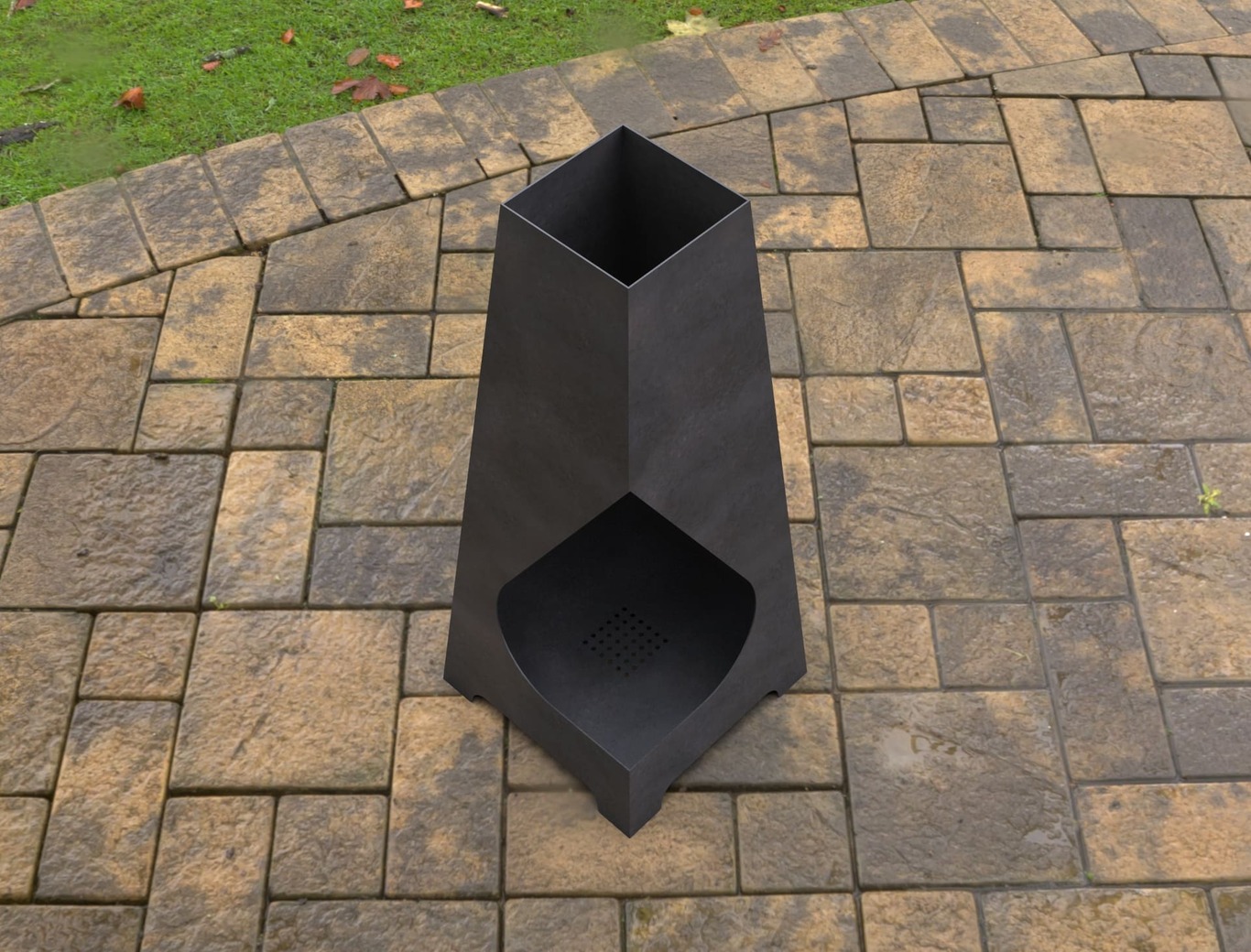 Backyard Drop Fireplace. DXF, SVG files for laser, plasma cutting. Chiminea Fire Pit. Фото 4