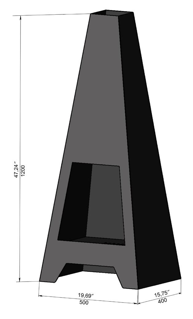 Lareira Externa para ar livre de Um Lado. Arquivos DXF e SVG para corte a laser e plasma. Lareira tipo Chaminea. Фото 8