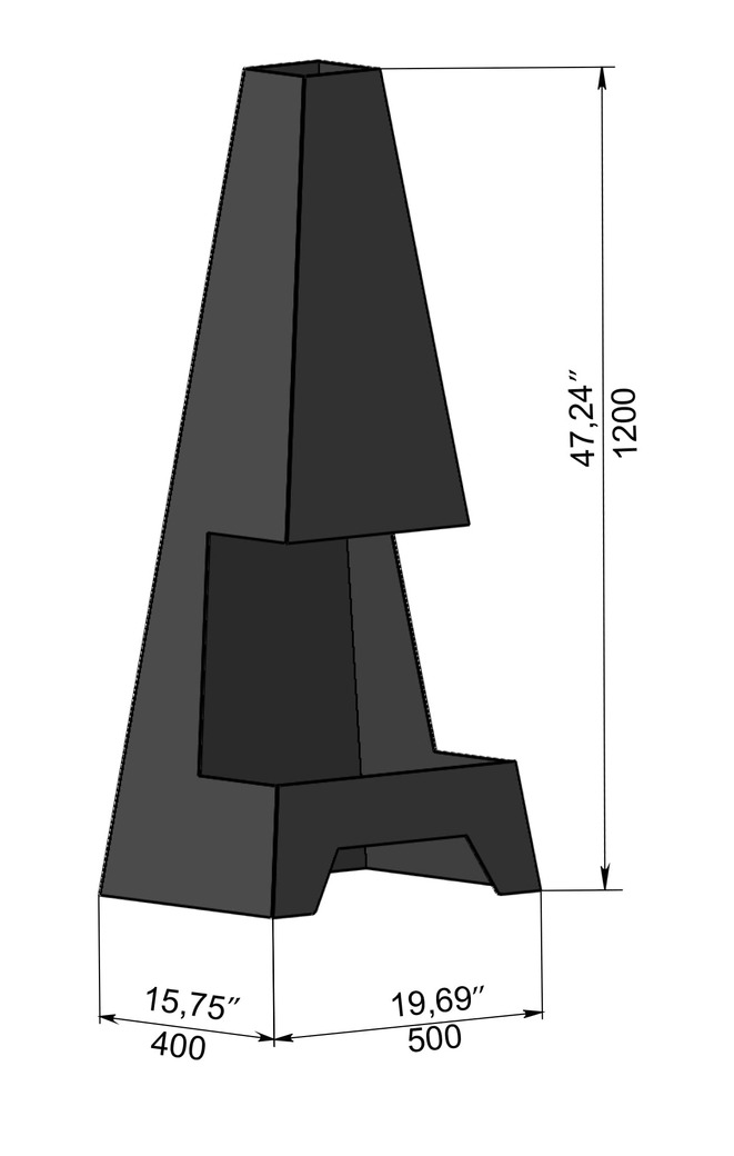 Patio Front Fireplace. DXF, SVG files for laser, plasma cutting. Chiminea Fire Pit. Фото 11