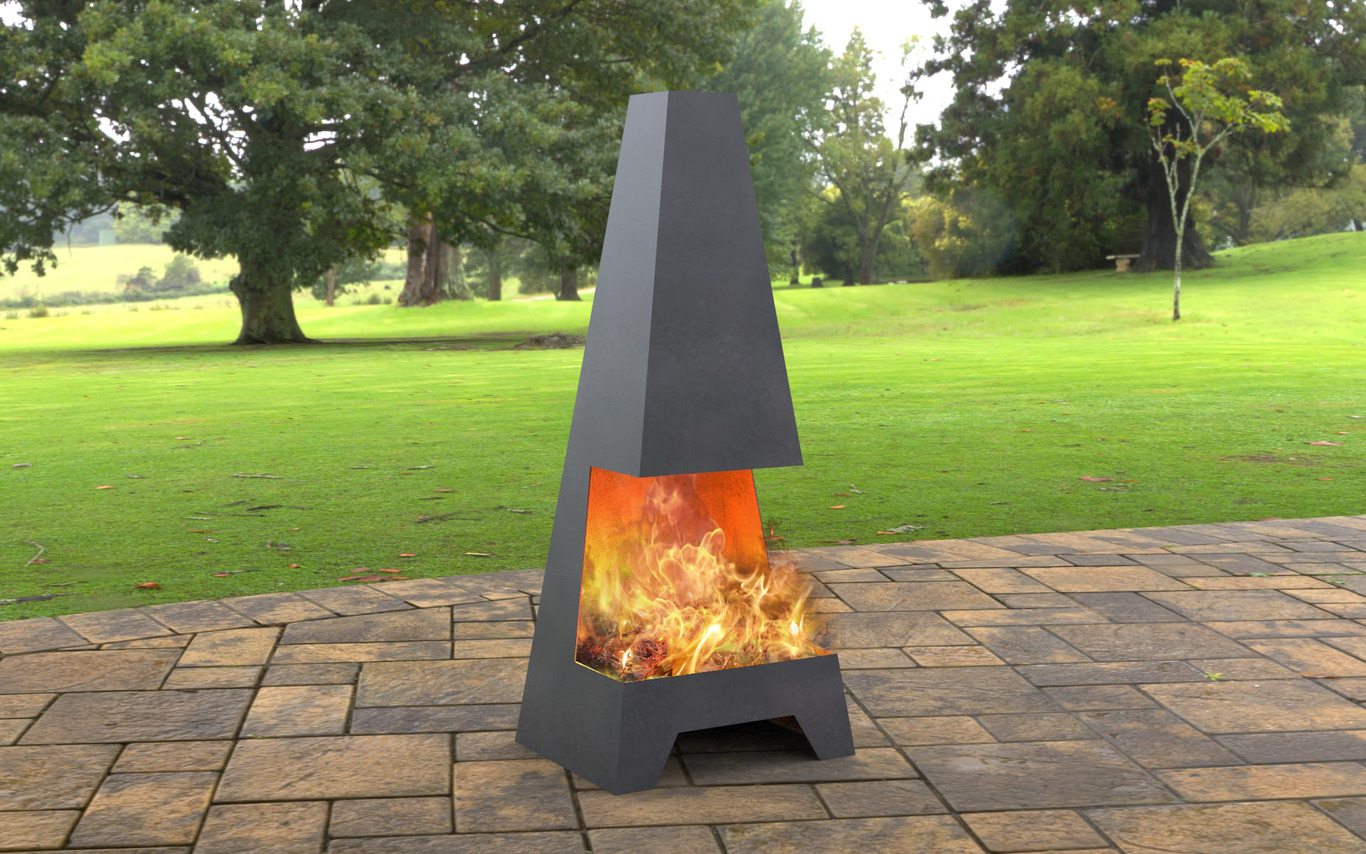 Patio Front Fireplace. DXF, SVG files for laser, plasma cutting. Chiminea Fire Pit