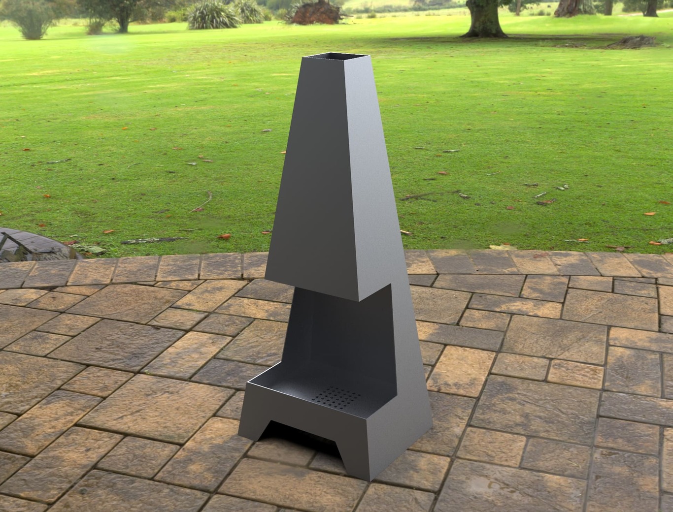 Patio Front Fireplace. DXF, SVG files for laser, plasma cutting. Chiminea Fire Pit. Фото 4