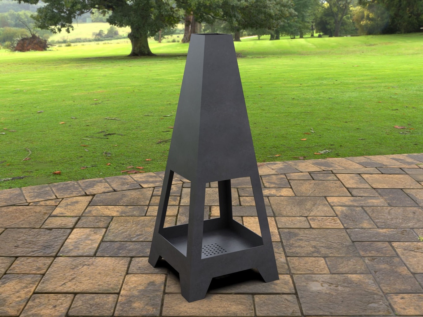 Backyard Four-sided Fireplace. DXF, SVG files for laser, plasma cutting. Chiminea Fire Pit. Фото 3