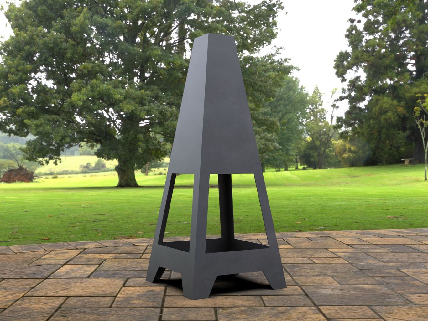 Backyard Four-sided Fireplace. DXF, SVG files for laser, plasma cutting. Chiminea Fire Pit. Фото 5