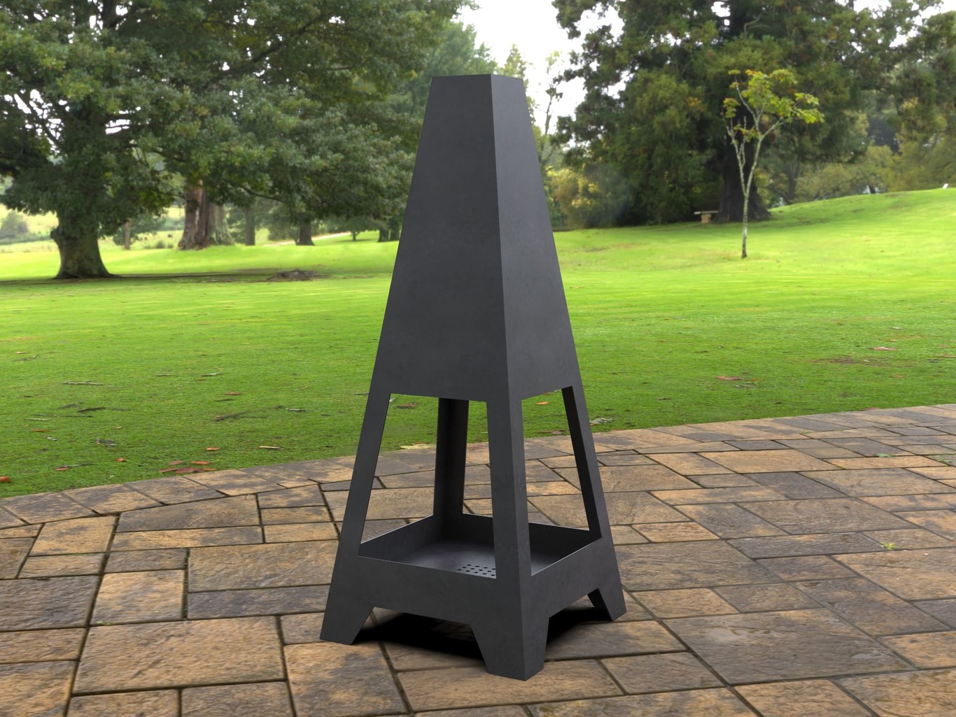 Backyard Four-sided Fireplace. DXF, SVG files for laser, plasma cutting. Chiminea Fire Pit. Фото 6