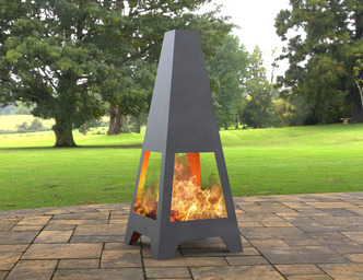 Backyard Four-sided Fireplace. DXF, SVG files for laser, plasma cutting. Chiminea Fire Pit