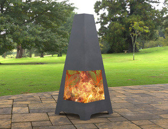 Garden Tree Leaves Fireplace. DXF, SVG files for laser, plasma cutting. Pyramid Fire Pit