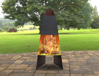 Garden Fireplace. DXF, SVG files for laser, plasma cutting. Pyramid Fire Pit