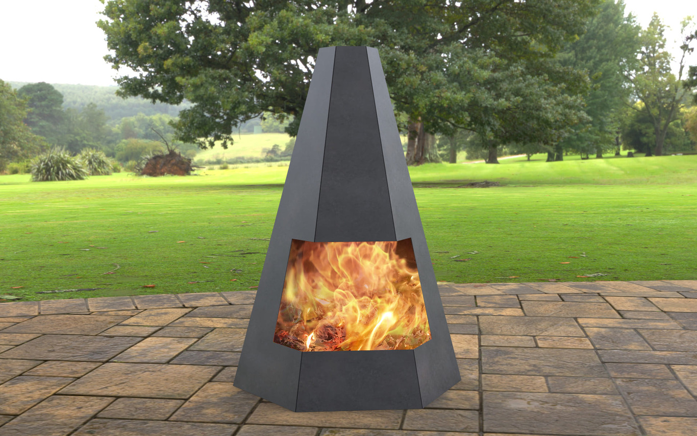 Outdoor Hexagon Fireplace. DXF, SVG files for laser, plasma cutting. Chiminea Fire Pit