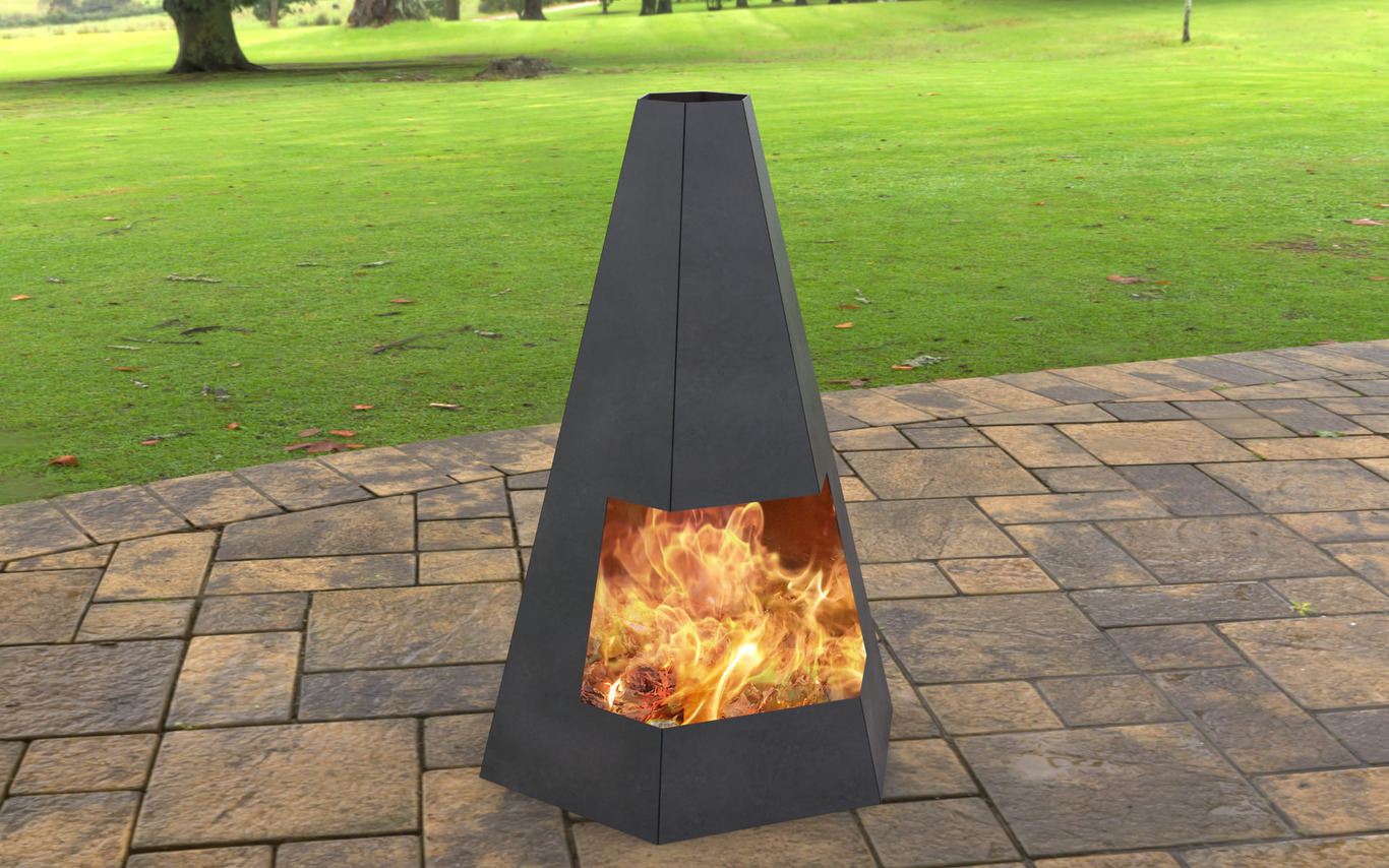 Outdoor Hexagon Fireplace. DXF, SVG files for laser, plasma cutting. Chiminea Fire Pit. Фото 2