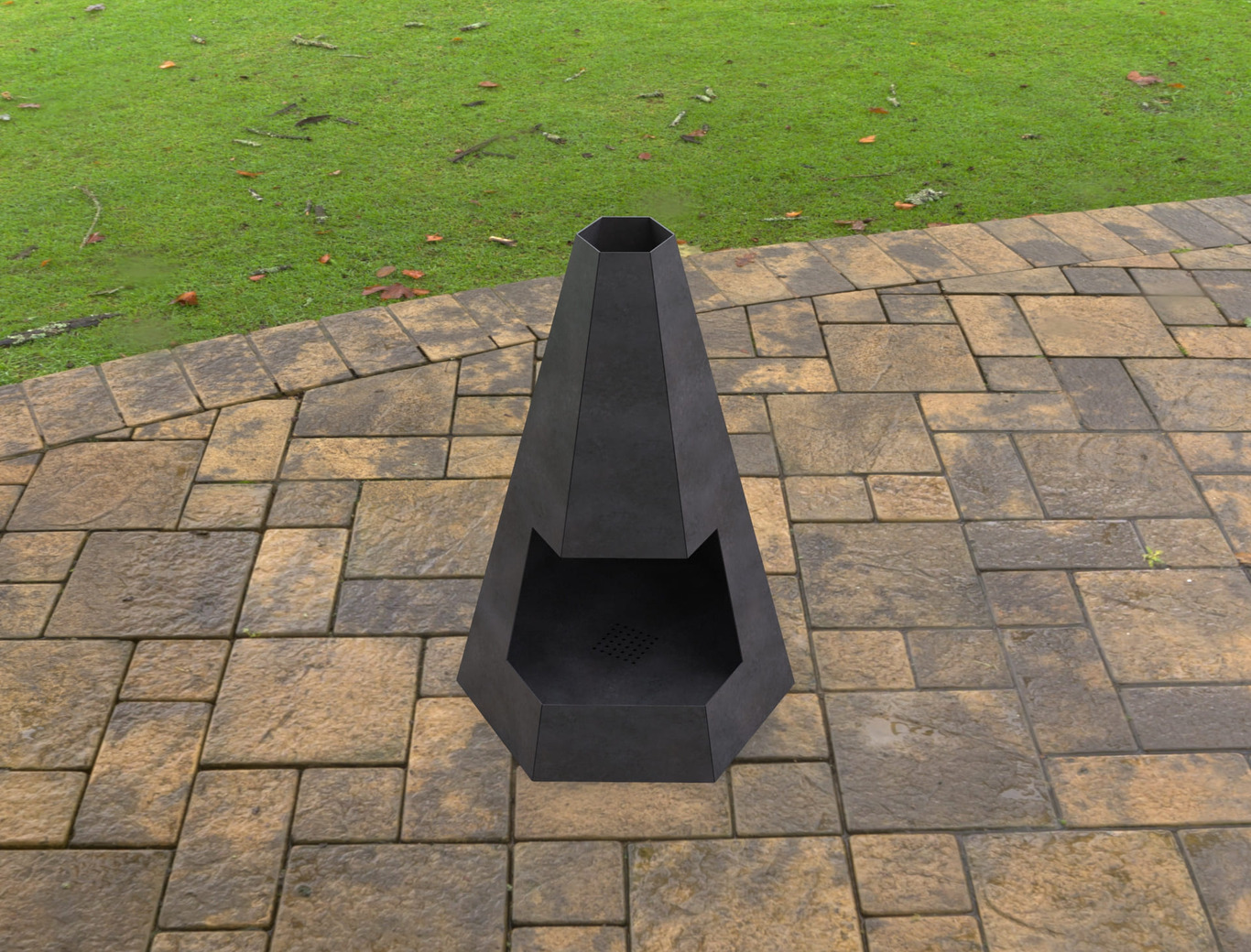 Outdoor Hexagon Fireplace. DXF, SVG files for laser, plasma cutting. Chiminea Fire Pit. Фото 4
