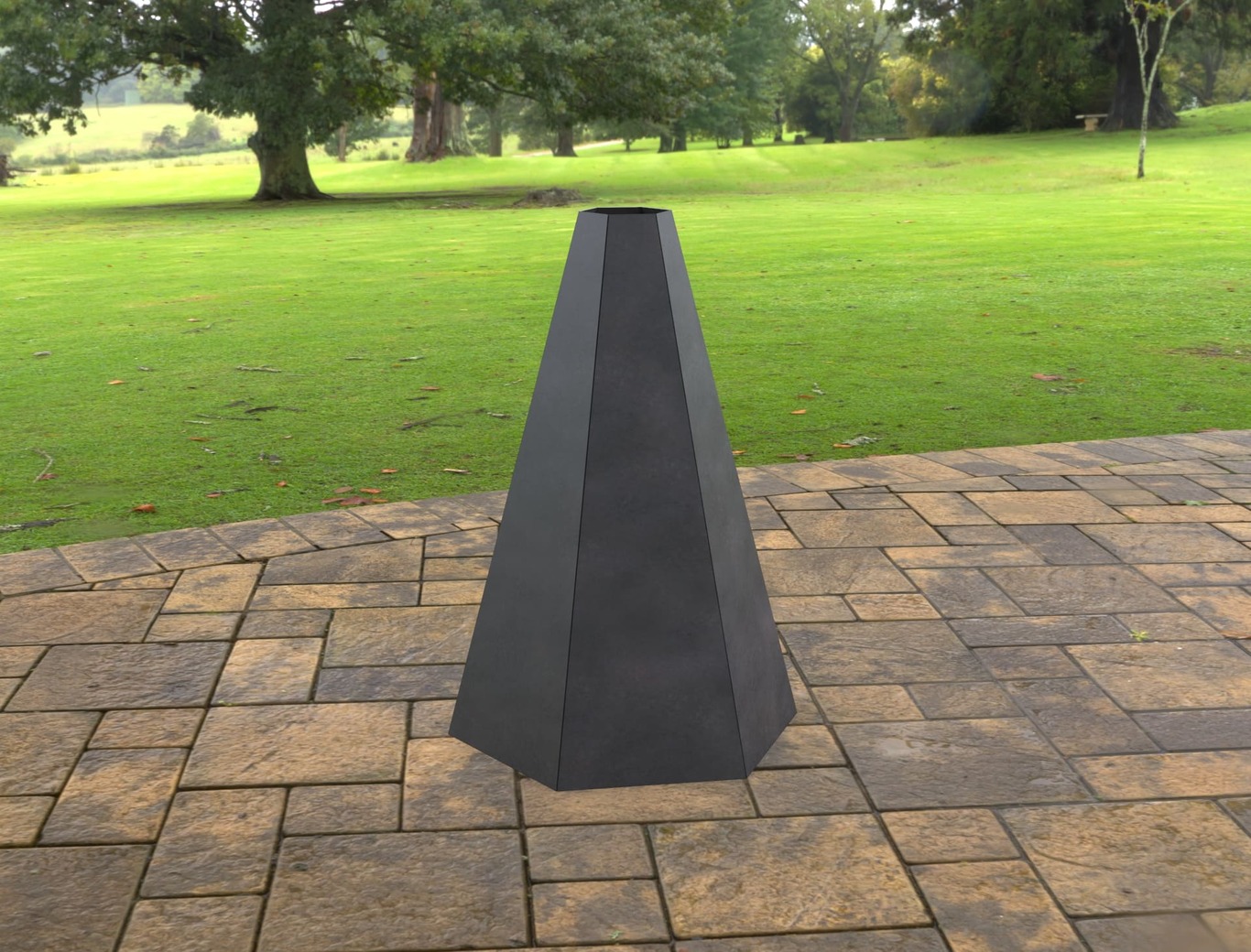 Outdoor Hexagon Fireplace. DXF, SVG files for laser, plasma cutting. Chiminea Fire Pit. Фото 8