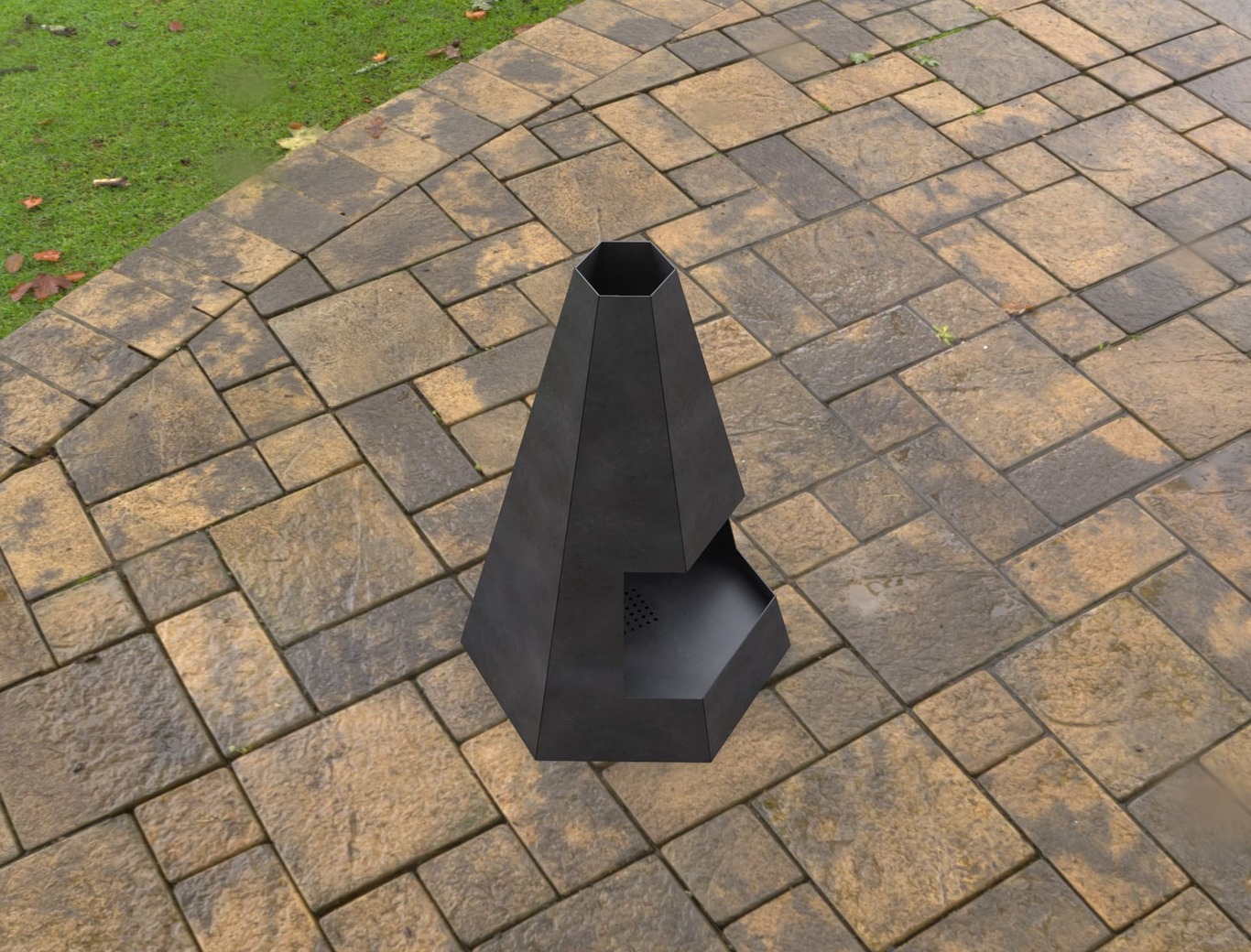 Outdoor Hexagon Fireplace. DXF, SVG files for laser, plasma cutting. Chiminea Fire Pit. Фото 9