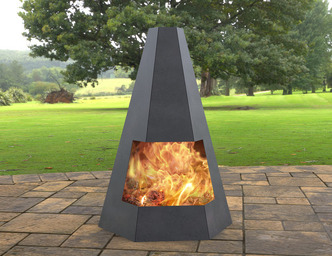 Outdoor Hexagon Fireplace. DXF, SVG files for laser, plasma cutting. Chiminea Fire Pit