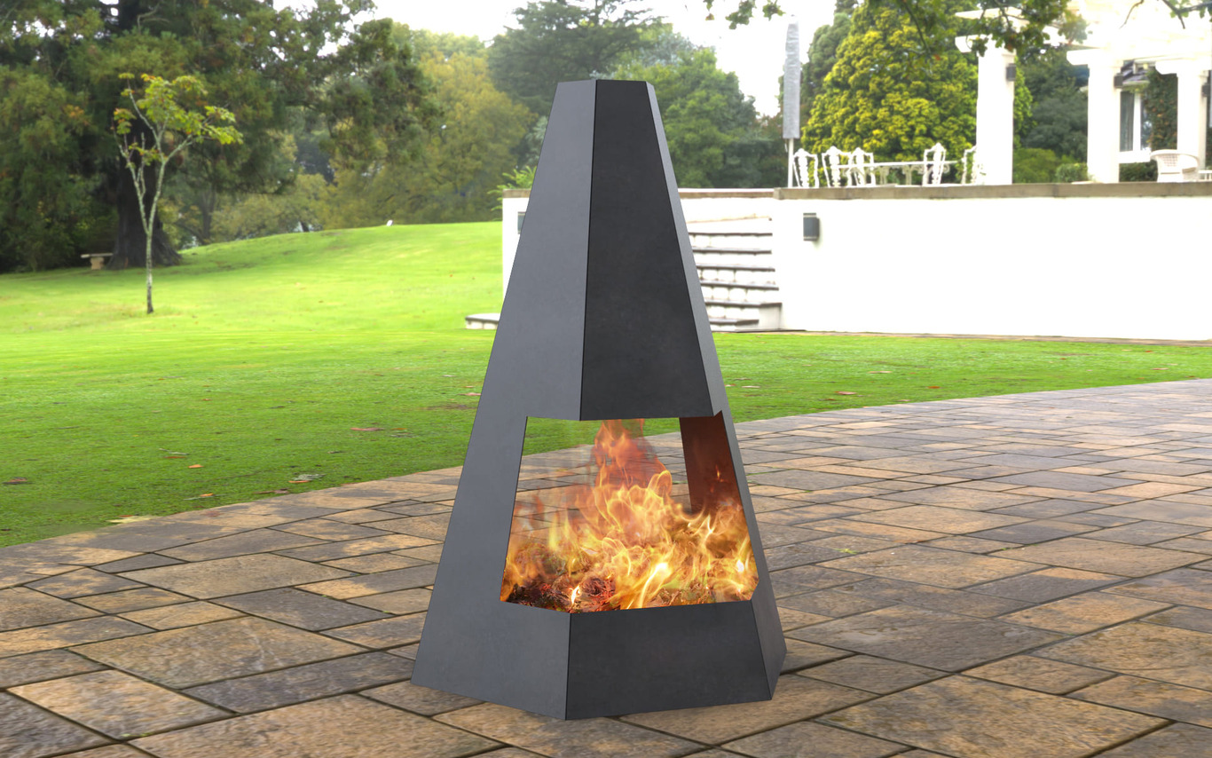 Patio Hexagon Double-sided Fireplace. DXF, SVG files for laser, plasma cutting. Chiminea Fire Pit. Фото 2