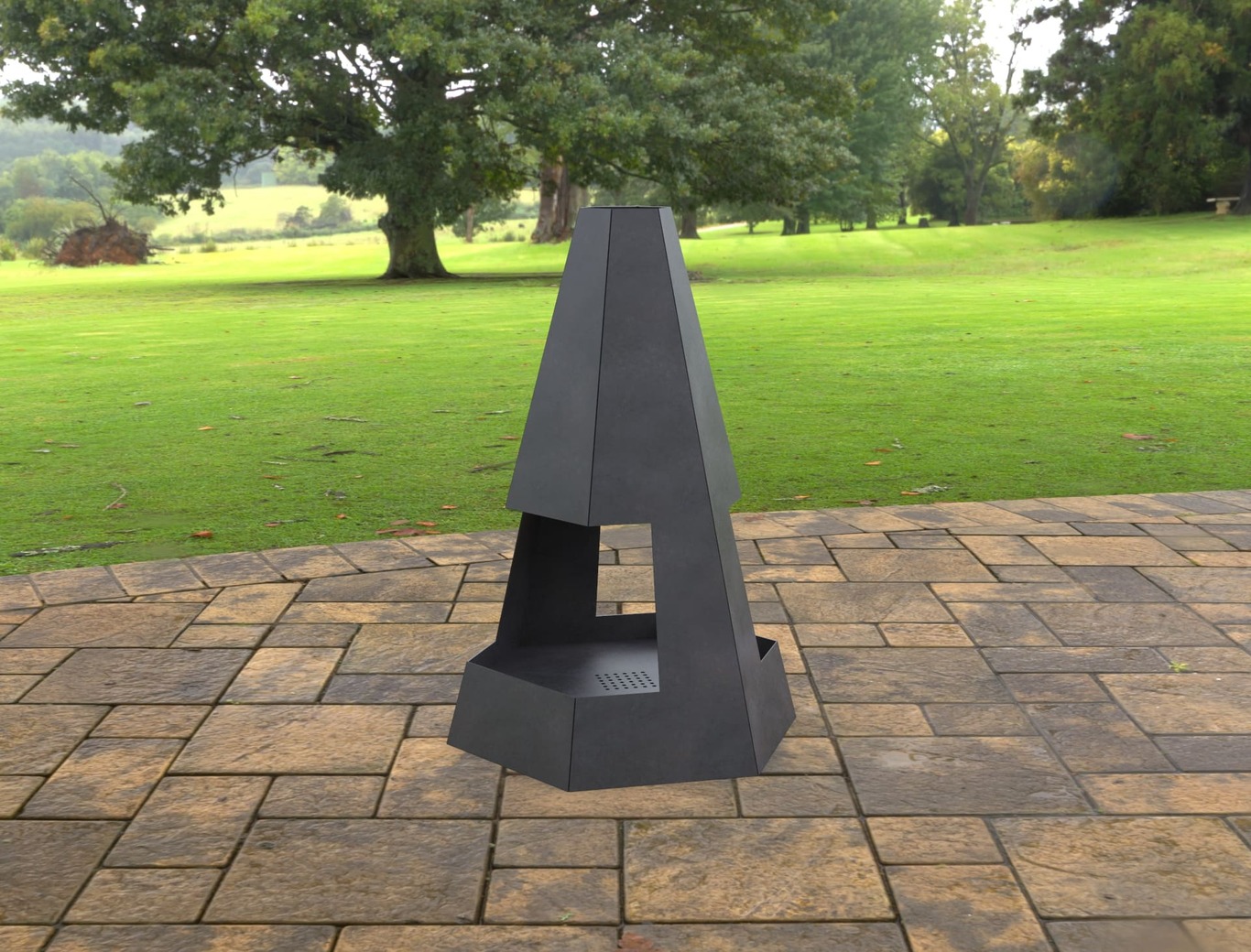 Patio Hexagon Double-sided Fireplace. DXF, SVG files for laser, plasma cutting. Chiminea Fire Pit. Фото 3