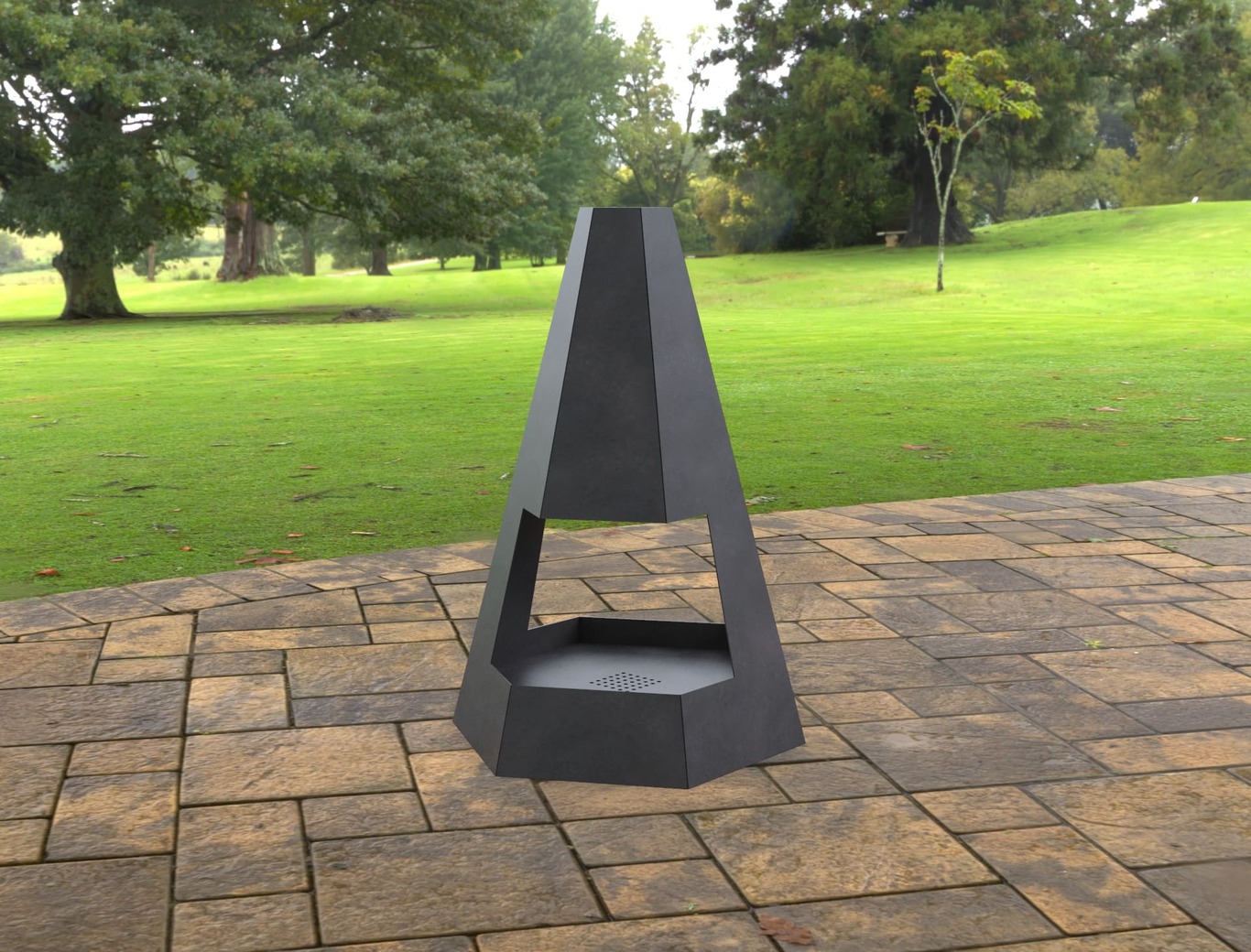 Patio Hexagon Double-sided Fireplace. DXF, SVG files for laser, plasma cutting. Chiminea Fire Pit. Фото 4
