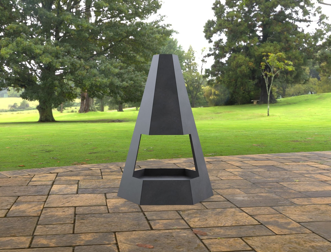 Patio Hexagon Double-sided Fireplace. DXF, SVG files for laser, plasma cutting. Chiminea Fire Pit. Фото 5