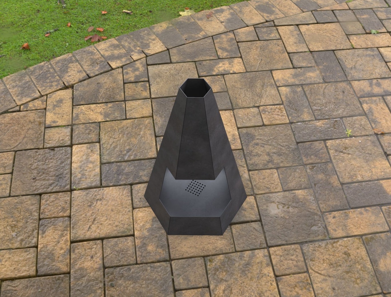 Patio Hexagon Double-sided Fireplace. DXF, SVG files for laser, plasma cutting. Chiminea Fire Pit. Фото 7