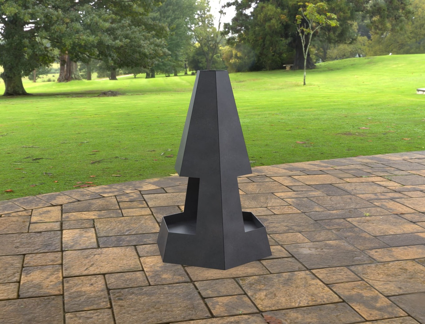 Patio Hexagon Double-sided Fireplace. DXF, SVG files for laser, plasma cutting. Chiminea Fire Pit. Фото 9