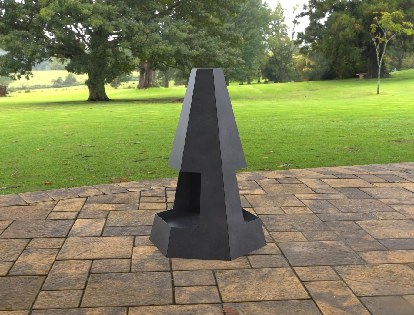 Patio Hexagon Double-sided Fireplace. DXF, SVG files for laser, plasma cutting. Chiminea Fire Pit. Фото 8