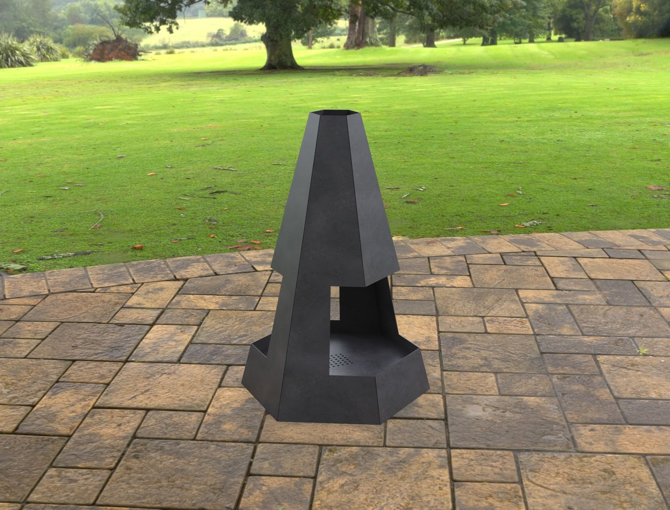 Patio Hexagon Double-sided Fireplace. DXF, SVG files for laser, plasma cutting. Chiminea Fire Pit. Фото 10