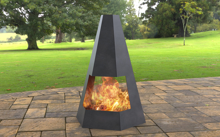 Patio Hexagon Double-sided Fireplace. DXF, SVG files for laser, plasma cutting. Chiminea Fire Pit