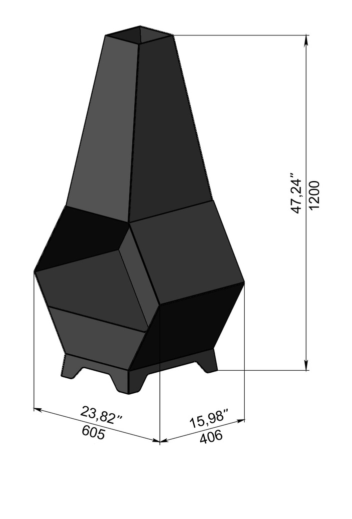 Backyard Hexagon V2 Fireplace. DXF, SVG files for laser, plasma cutting. Chiminea Fire Pit. Фото 9