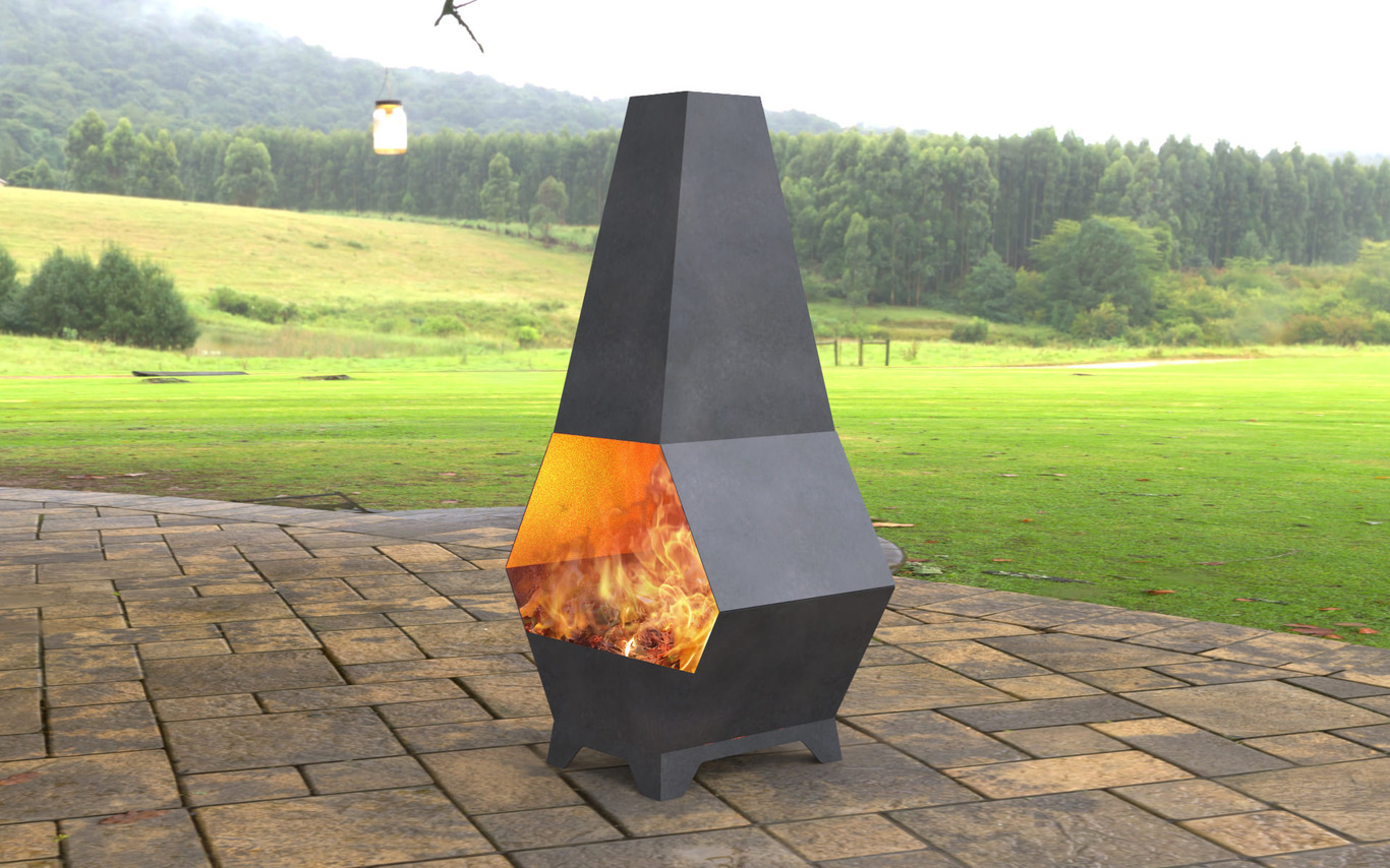 Backyard Hexagon V2 Fireplace. DXF, SVG files for laser, plasma cutting. Chiminea Fire Pit. Фото 2