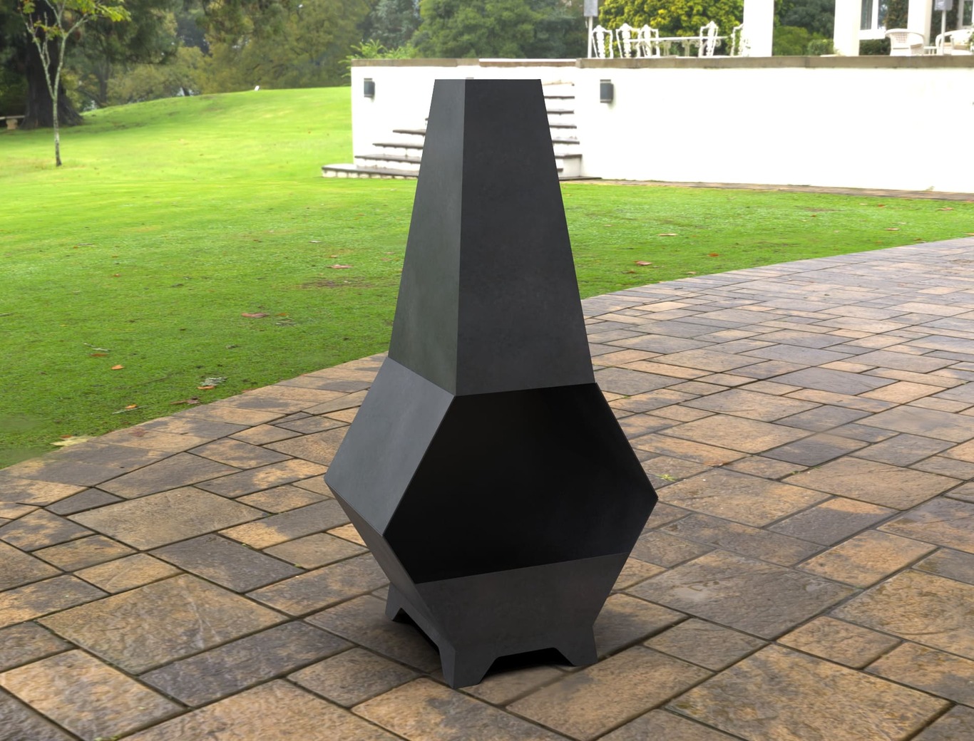 Backyard Hexagon V2 Fireplace. DXF, SVG files for laser, plasma cutting. Chiminea Fire Pit. Фото 7