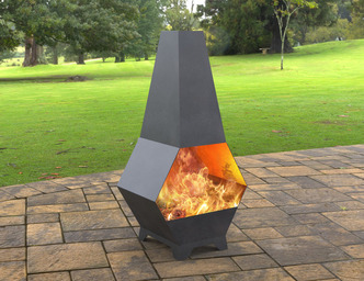 Backyard Hexagon V2 Fireplace. DXF, SVG files for laser, plasma cutting. Chiminea Fire Pit