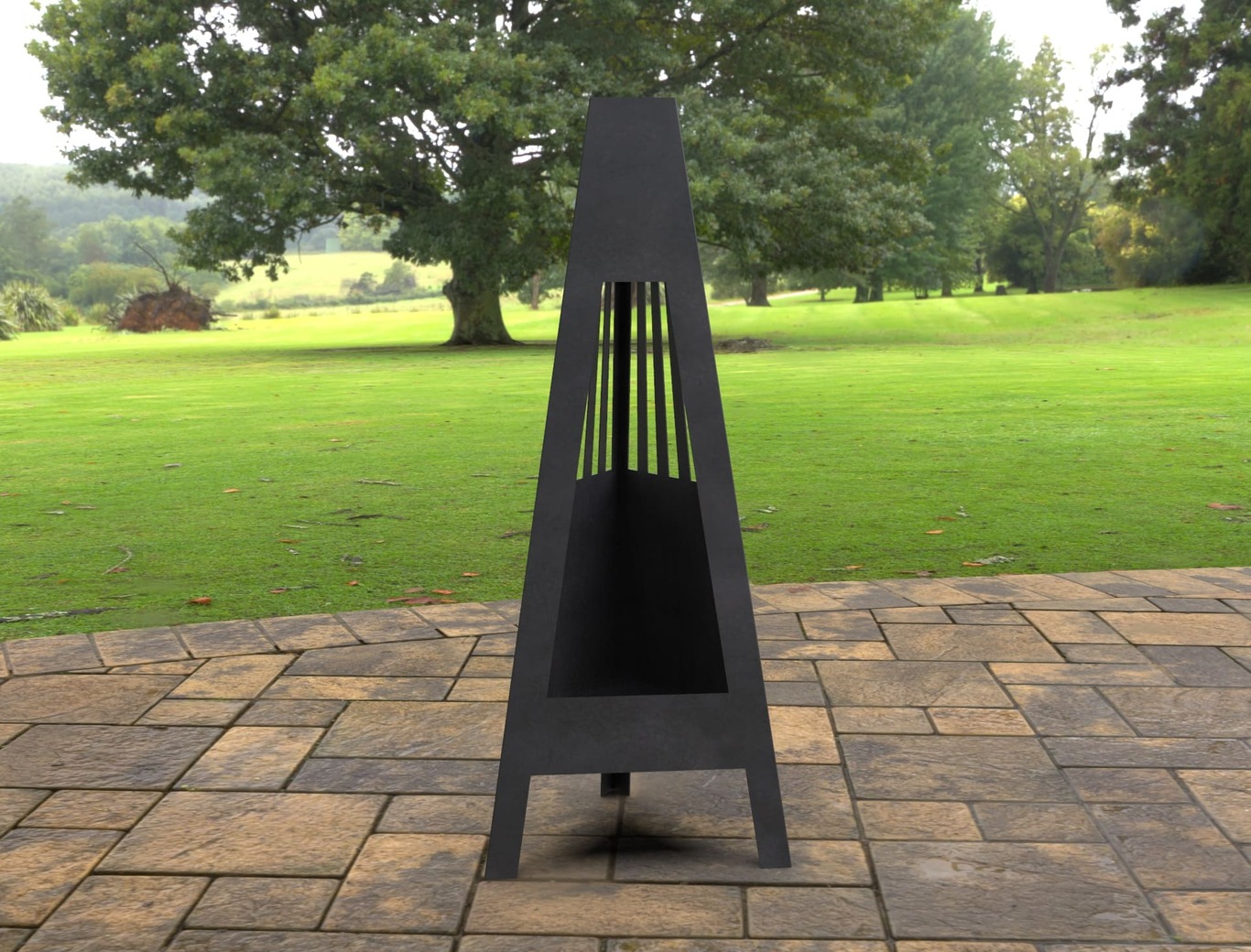Garden Line Fireplace. DXF, SVG files for laser, plasma cutting. Pyramid Fire Pit. Фото 3