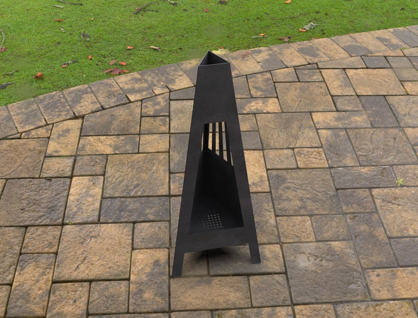 Garden Line Fireplace. DXF, SVG files for laser, plasma cutting. Pyramid Fire Pit. Фото 4