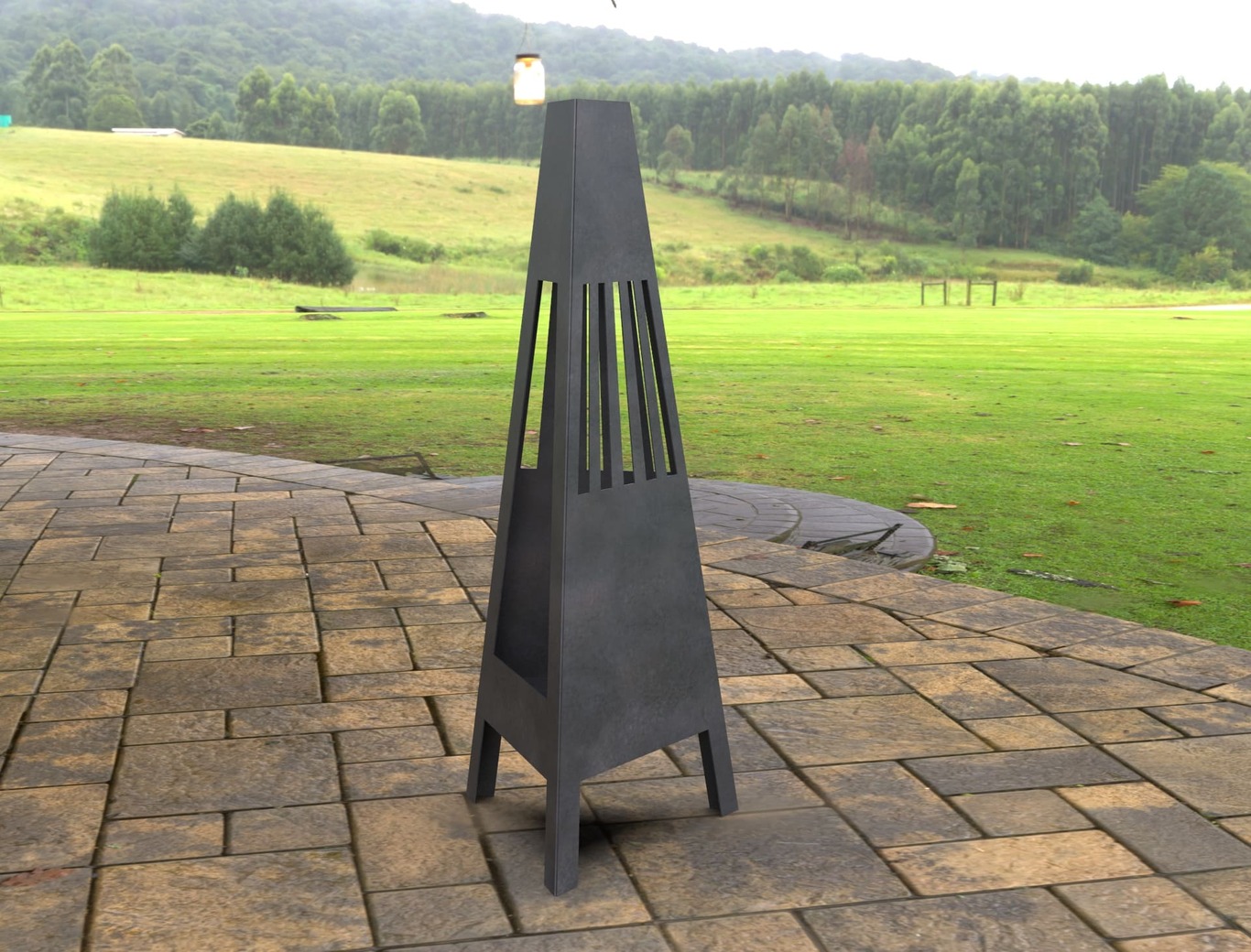 Garden Line Fireplace. DXF, SVG files for laser, plasma cutting. Pyramid Fire Pit. Фото 5