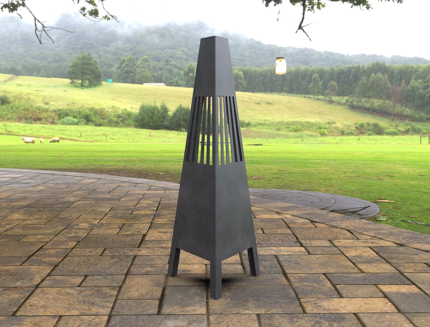 Garden Line Fireplace. DXF, SVG files for laser, plasma cutting. Pyramid Fire Pit. Фото 6