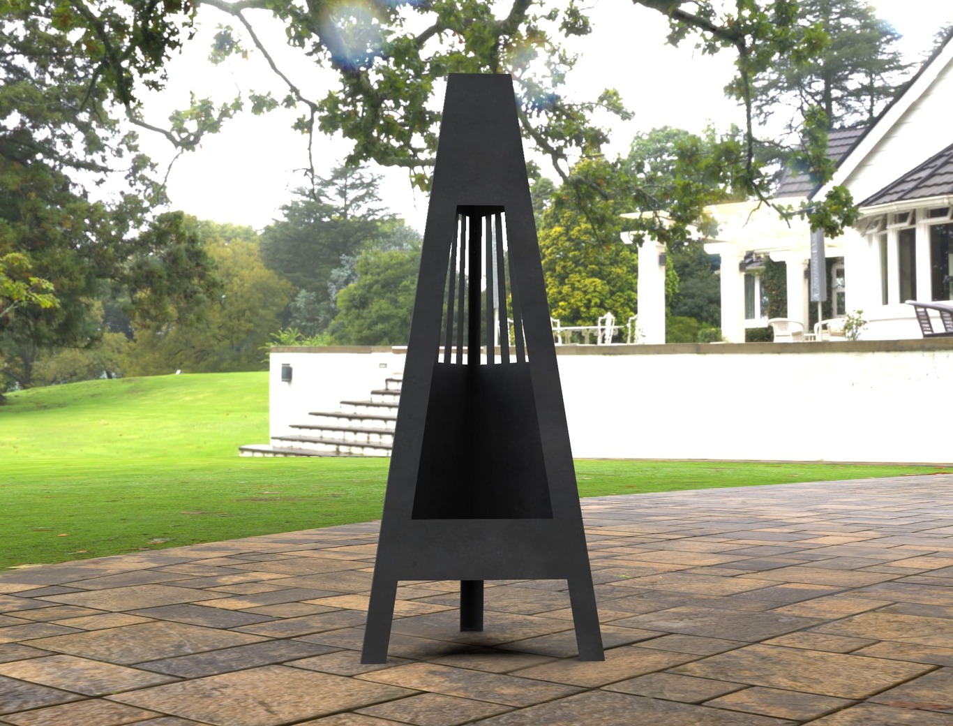 Garden Line Fireplace. DXF, SVG files for laser, plasma cutting. Pyramid Fire Pit. Фото 8