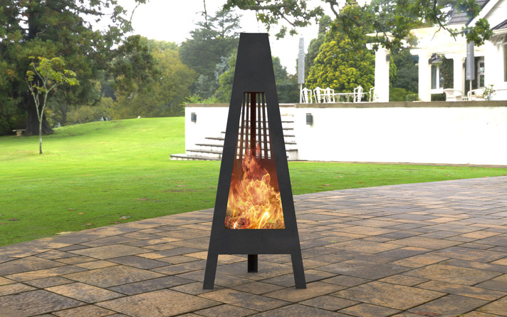 Garden Line Fireplace. DXF, SVG files for laser, plasma cutting. Pyramid Fire Pit