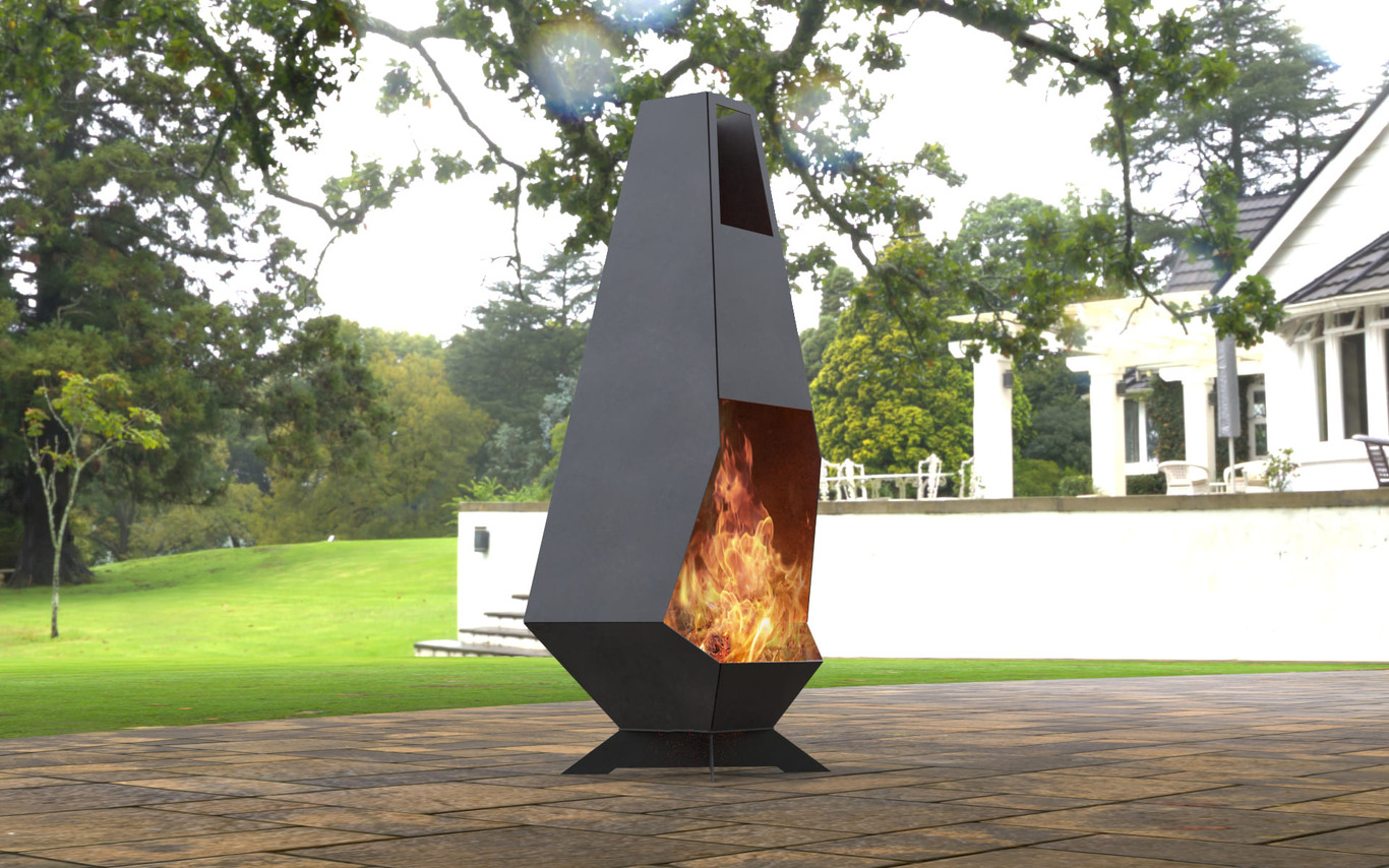 Outdoor Modern V2 Fireplace. DXF, SVG files for laser, plasma cutting. Chiminea Fire Pit. Фото 3