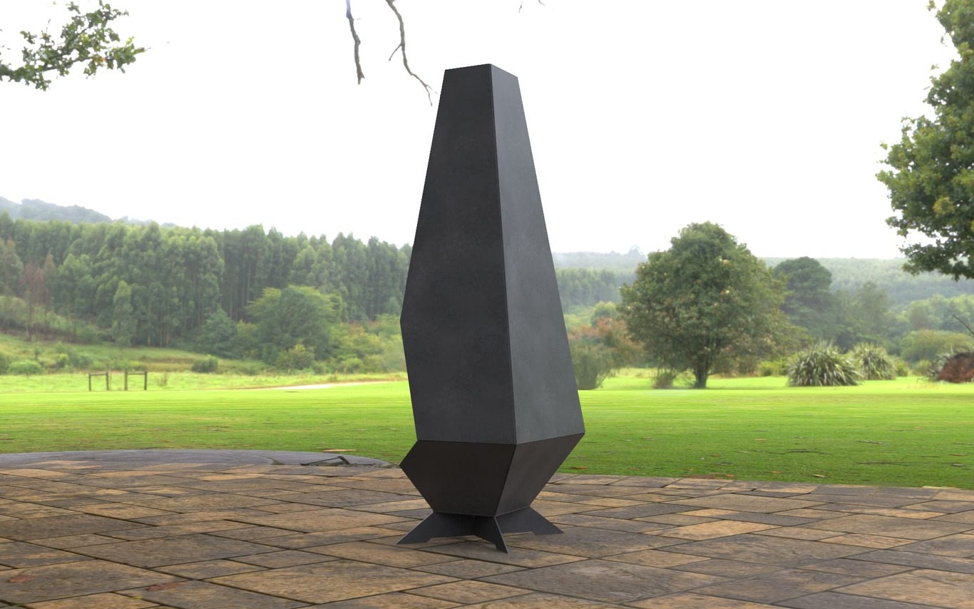 Outdoor Modern V2 Fireplace. DXF, SVG files for laser, plasma cutting. Chiminea Fire Pit. Фото 6