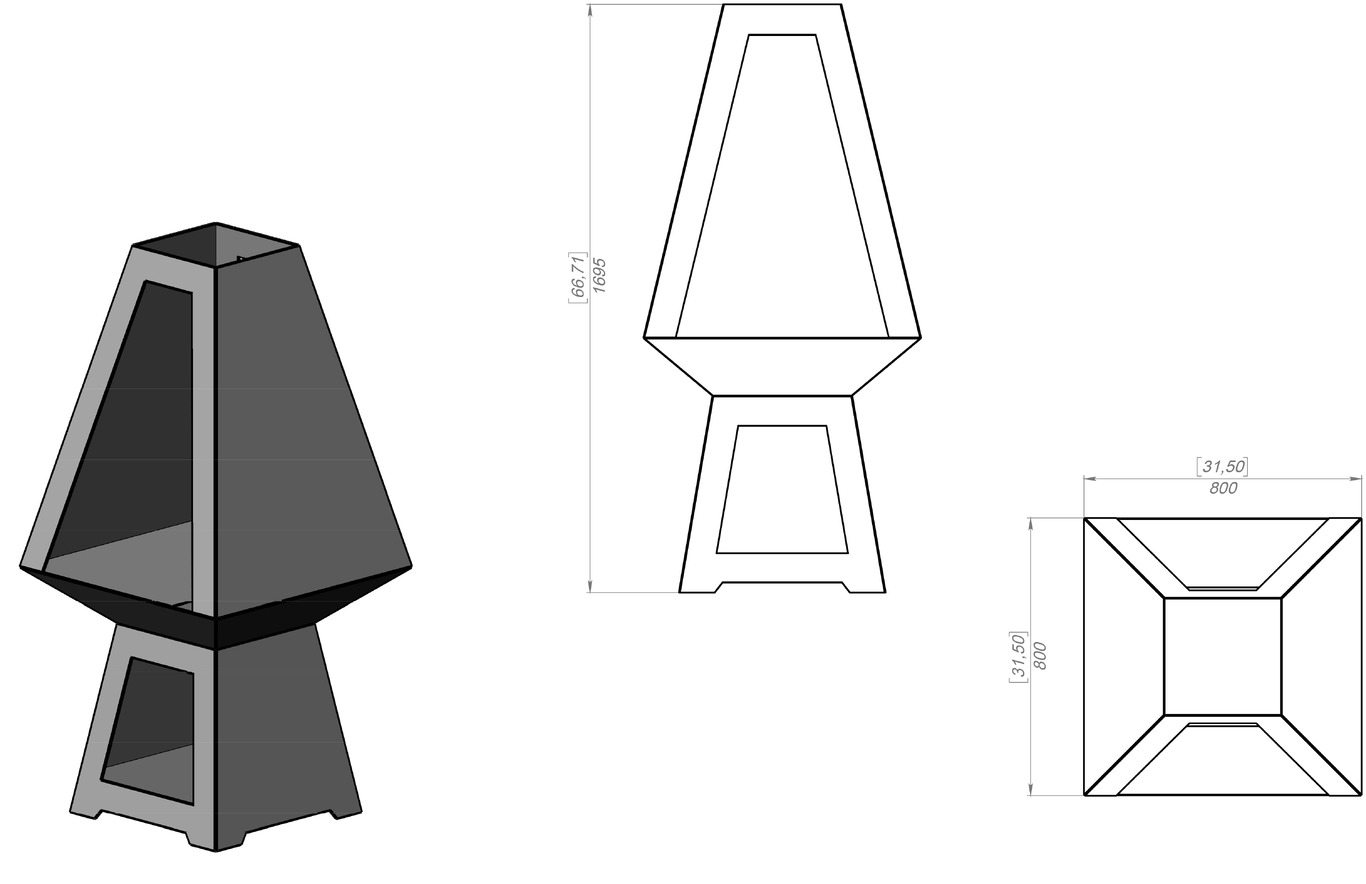 Lareira Externa Nova para Pátio. Arquivos DXF e SVG para corte a laser e plasma. Lareira tipo Chaminea. Фото 11