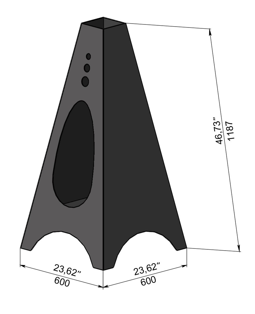 Backyard Oval Fireplace. DXF, SVG files for laser, plasma cutting. Chiminea Fire Pit. Фото 8