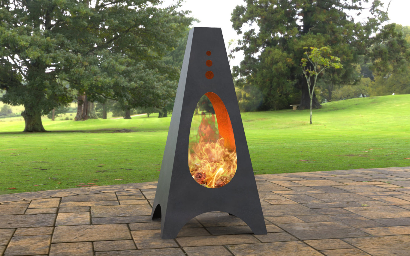 Backyard Oval Fireplace. DXF, SVG files for laser, plasma cutting. Chiminea Fire Pit. Фото 2