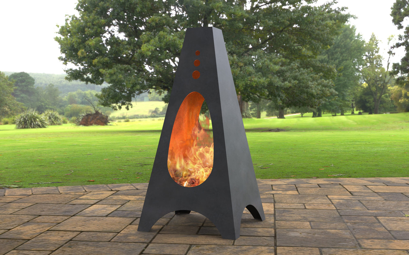 Backyard Oval Fireplace. DXF, SVG files for laser, plasma cutting. Chiminea Fire Pit